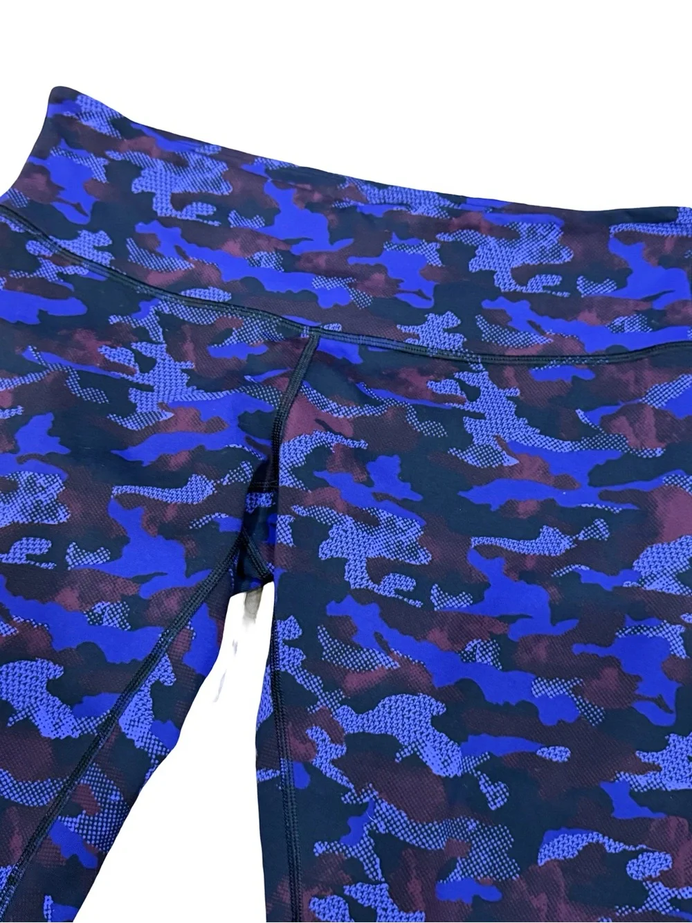 ✨Lululemon Wunder Under Crop III Hounds Camo Emperor Blue Black Leggings Size 10